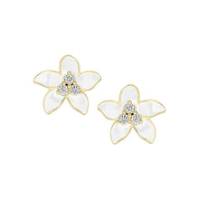 Load image into Gallery viewer, Enamel Pointy Flower Stud Earring

