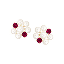 Load image into Gallery viewer, Floral Pearl Cluster Stud Earring
