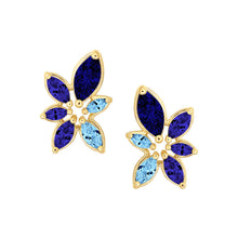 Load image into Gallery viewer, Leaf Gemstone Stud Earring
