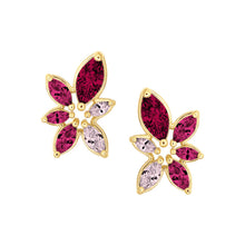 Load image into Gallery viewer, Leaf Gemstone Stud Earring
