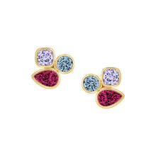 Load image into Gallery viewer, Bezel Set Trio Stud Earring
