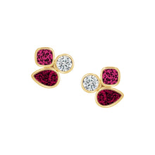 Load image into Gallery viewer, Bezel Set Trio Stud Earring
