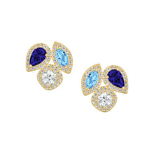 Load image into Gallery viewer, Triple Stone Cluster Stud Earring
