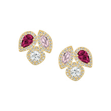 Load image into Gallery viewer, Triple Stone Cluster Stud Earring
