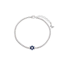 Load image into Gallery viewer, Sapphire Blue Star Of David Tennis Bracelet
