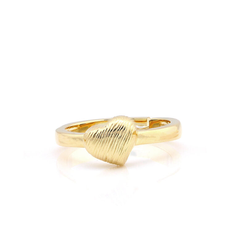 Slanted Brushed Gold Heart Ring