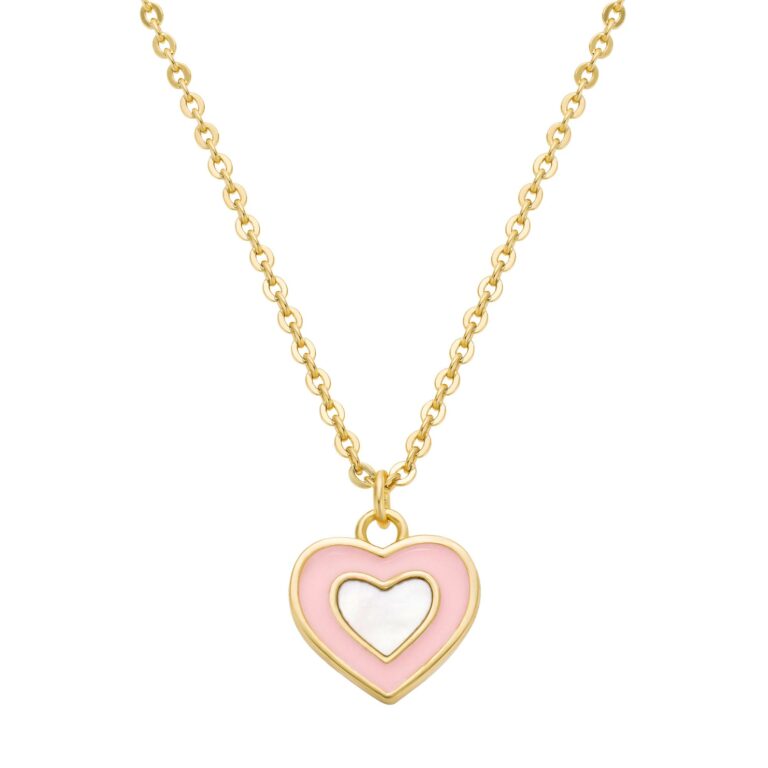 Mother-of-Pearl Enamel Heart Pendant