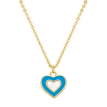 Load image into Gallery viewer, Mother-of-Pearl Enamel Heart Pendant
