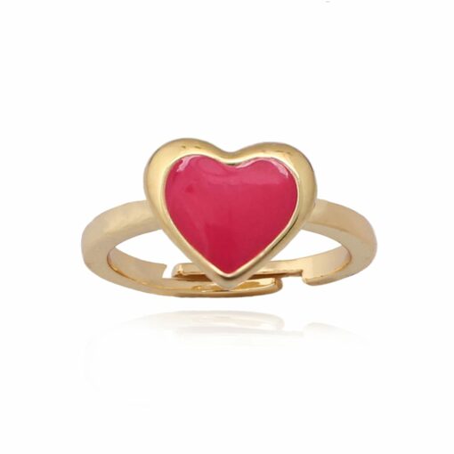 Solid Enamel Heart Ring