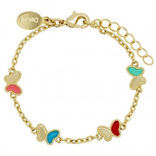 Load image into Gallery viewer, Enamel Butterfly Half Color Half Gold Bracelet
