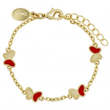 Load image into Gallery viewer, Enamel Butterfly Half Color Half Gold Bracelet

