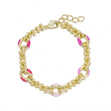 Load image into Gallery viewer, Multi Color Enamel Links And Ball Chain Bracelet
