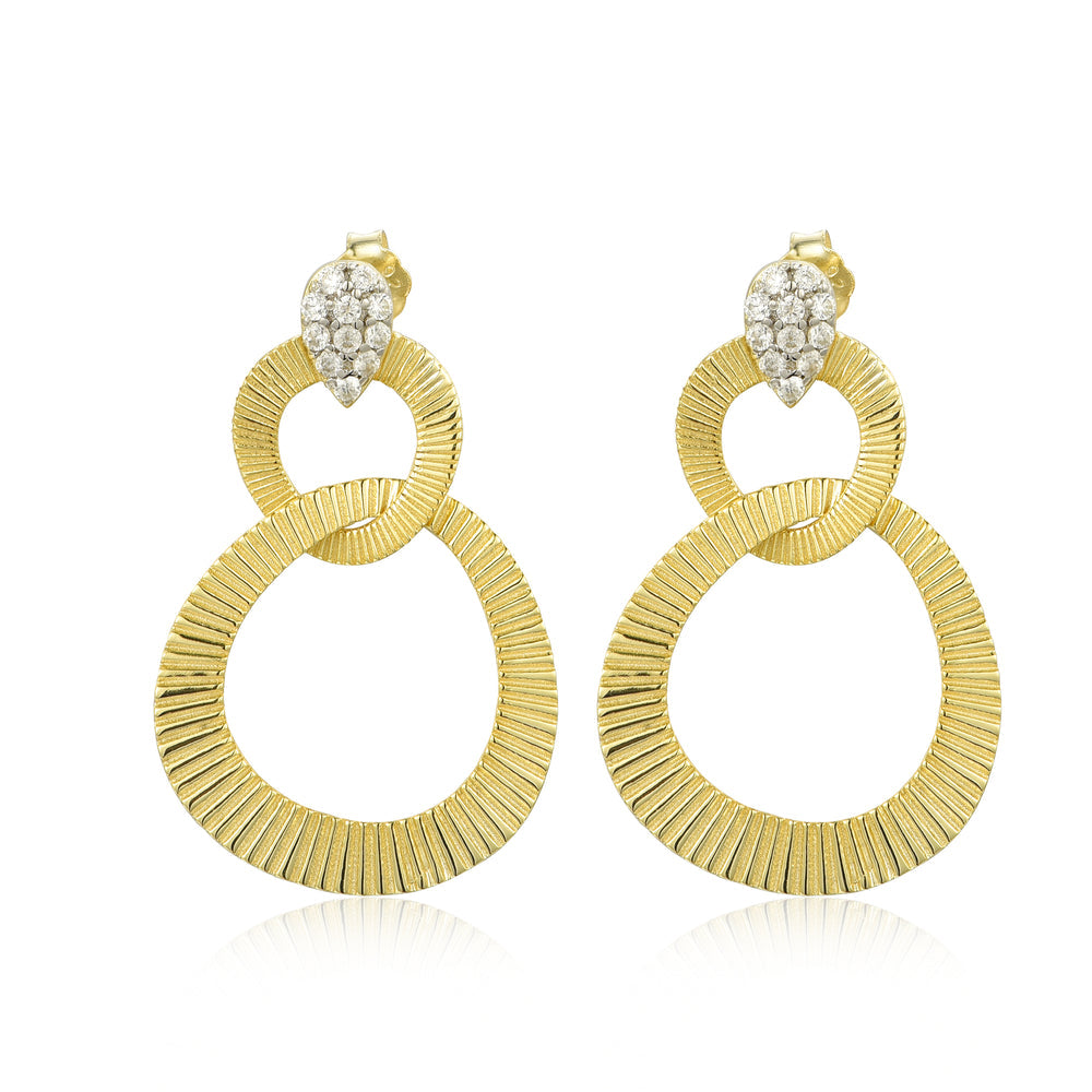 Fluted Interlocking Circles Earrings