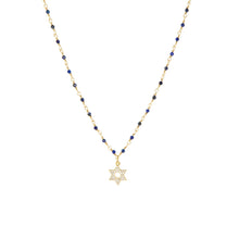 Load image into Gallery viewer, Natural Stone Necklace with CZ Star of David Charm
