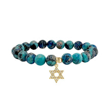 Load image into Gallery viewer, Shayna Star of David Sea Sediment Beaded Bracelet
