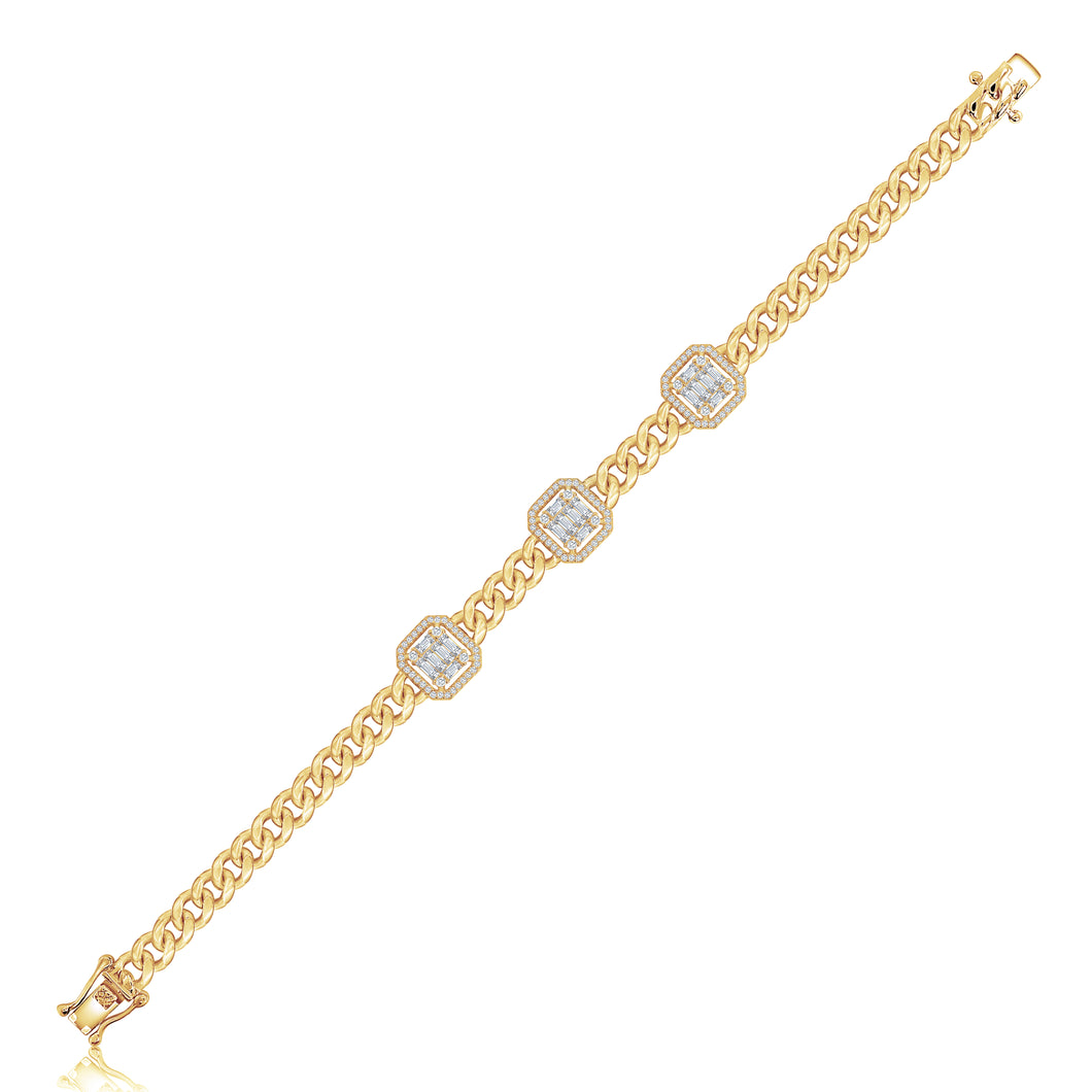 Alternating CZ Squares Bracelet