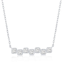 Load image into Gallery viewer, Square Bezel-Set CZ Bar Necklace
