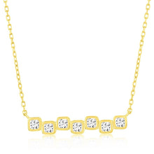 Load image into Gallery viewer, Square Bezel-Set CZ Bar Necklace
