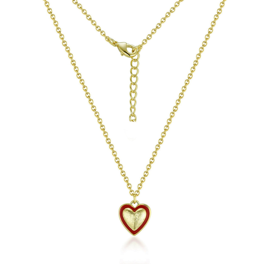 Brushed Gold Heart Necklace