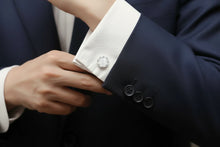 Load image into Gallery viewer, Round Border Around Mother of Pearl Cufflinks
