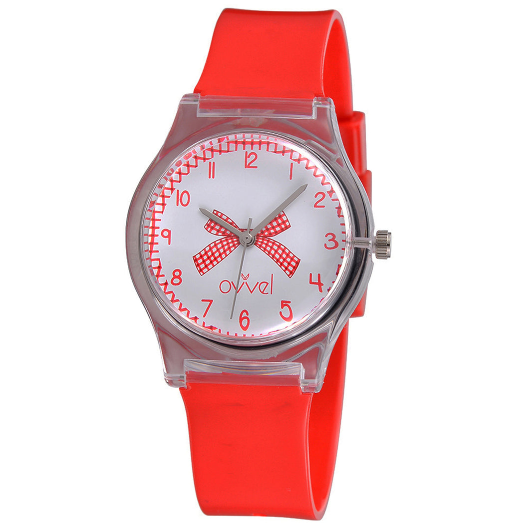 Gingham Red Bow Watch