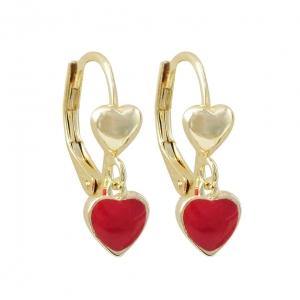 Enamel Heart Lever Back Earrings - Gemtique 