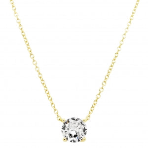 7mm Gold Solitaire Necklace