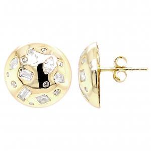 Gold Circle With CZ Studs - Gemtique 