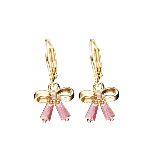 Pink Bow Earrings - Gemtique 