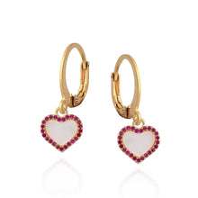 Load image into Gallery viewer, Medium Mother of Pearl Heart Earrings
