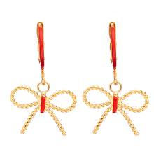 Load image into Gallery viewer, Gold Bow Earrings
