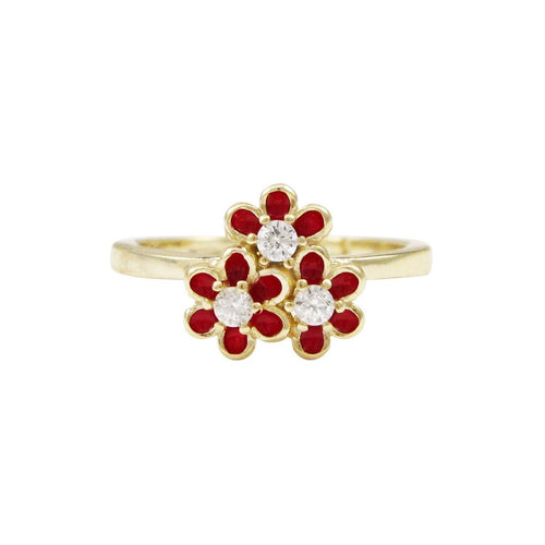Red Flowers Ring - Gemtique 