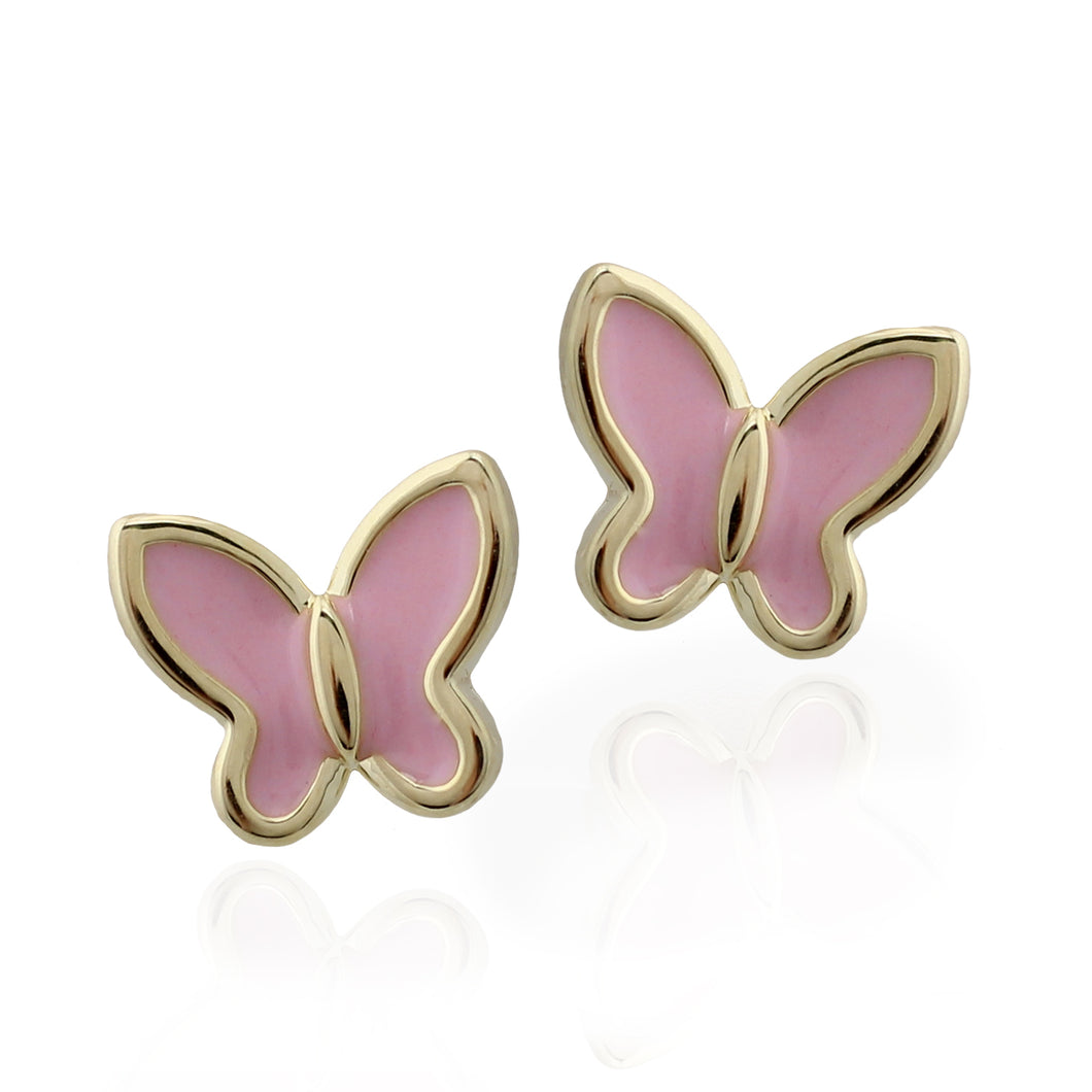 Tiny Enamel Butterfly Stud Earrings