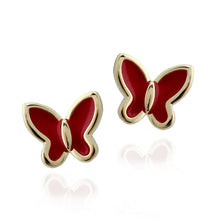 Load image into Gallery viewer, Tiny Enamel Butterfly Stud Earrings
