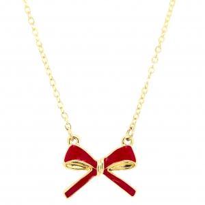 Red Bow Necklace - Gemtique 
